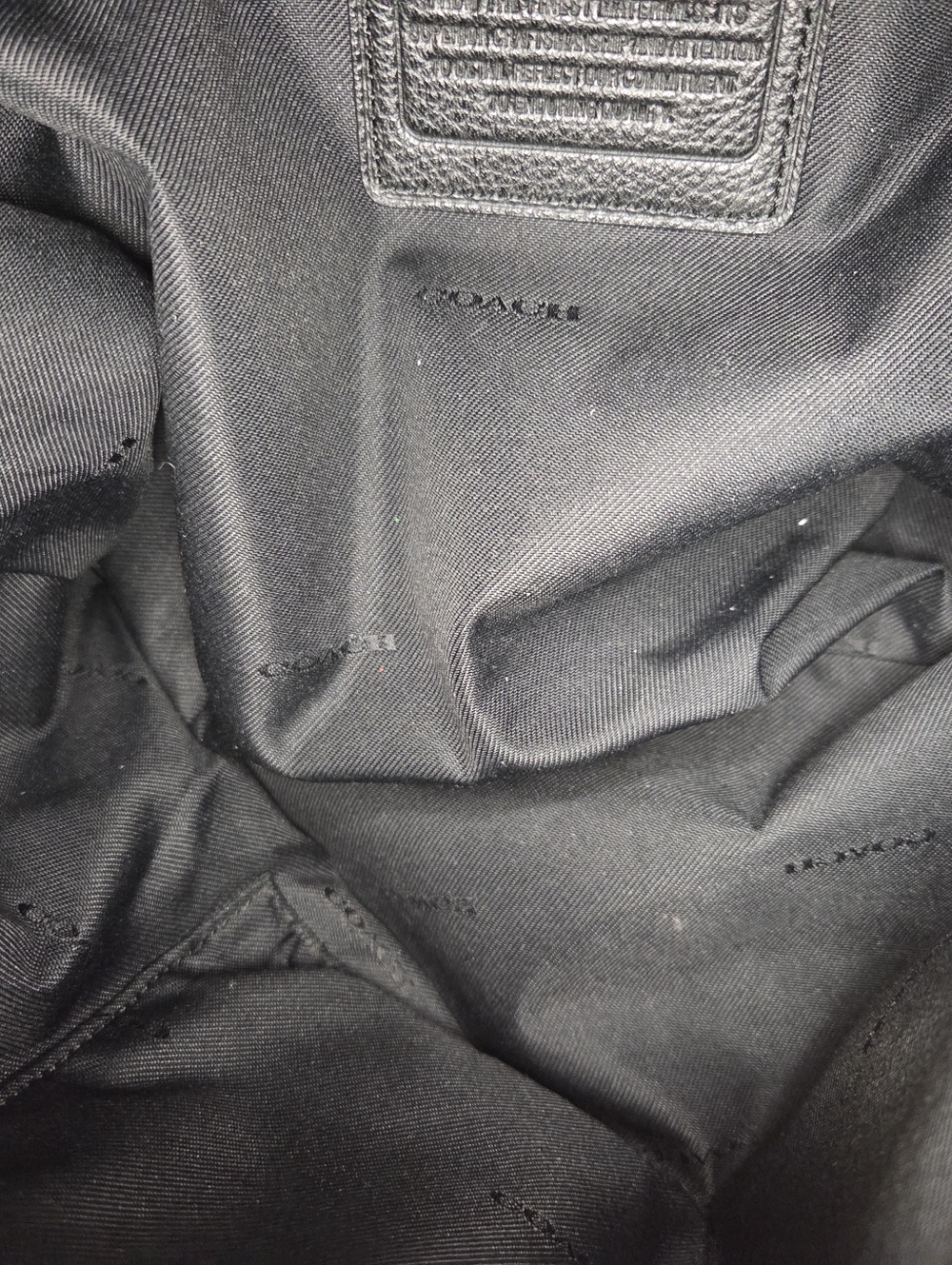 Coach Dufflette Black Pebbled Leather Shoulder Bag - Picture 9 of 16